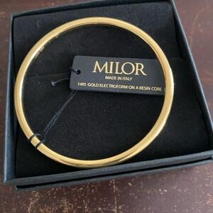 14K Milor Yellow Gold Resin Italy Bangle Bracelet